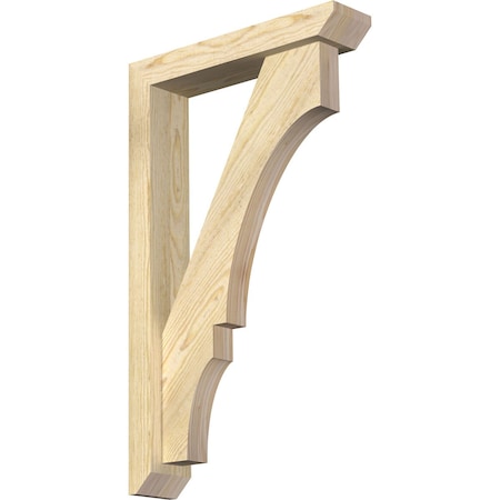 Ekena Millwork Balboa Slat Rough Sawn Bracket w/ Offset Brace, Douglas Fir, 4"W x 18"D x 30"H BKT0402X18X30BOA06RDF